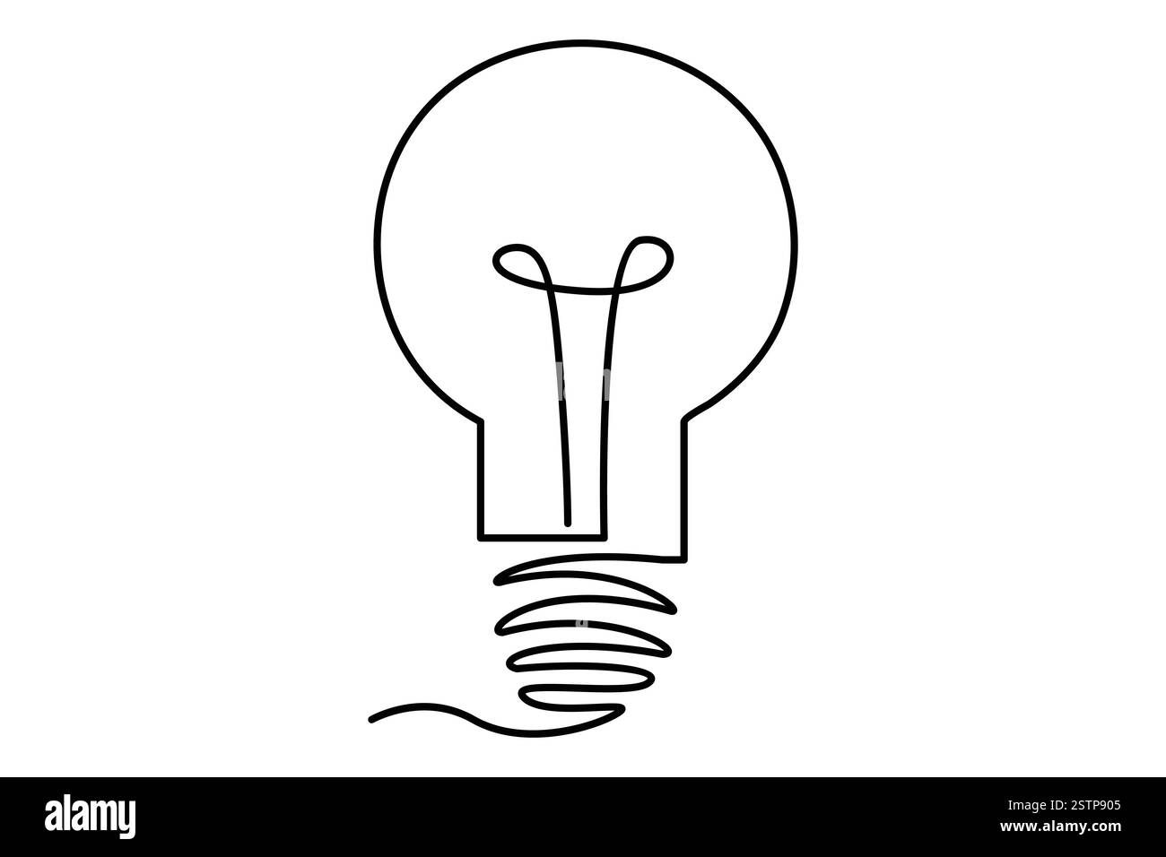 Continuous one line drawing of Light bulb symbol isolated on white ...