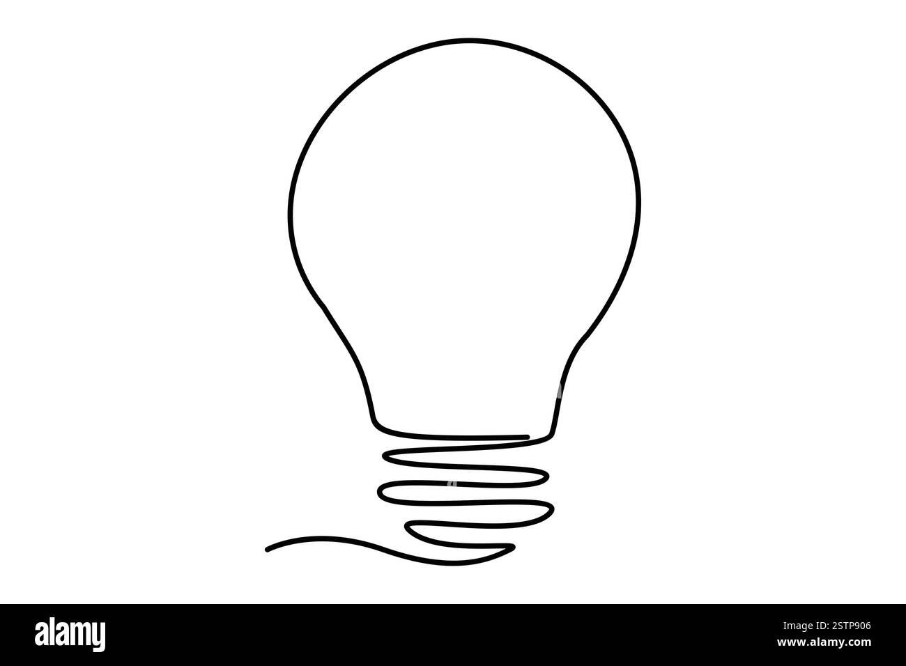 Continuous one line drawing of Light bulb symbol isolated on white ...