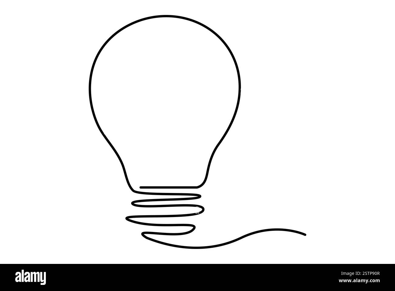 Continuous one line drawing of Light bulb symbol isolated on white ...