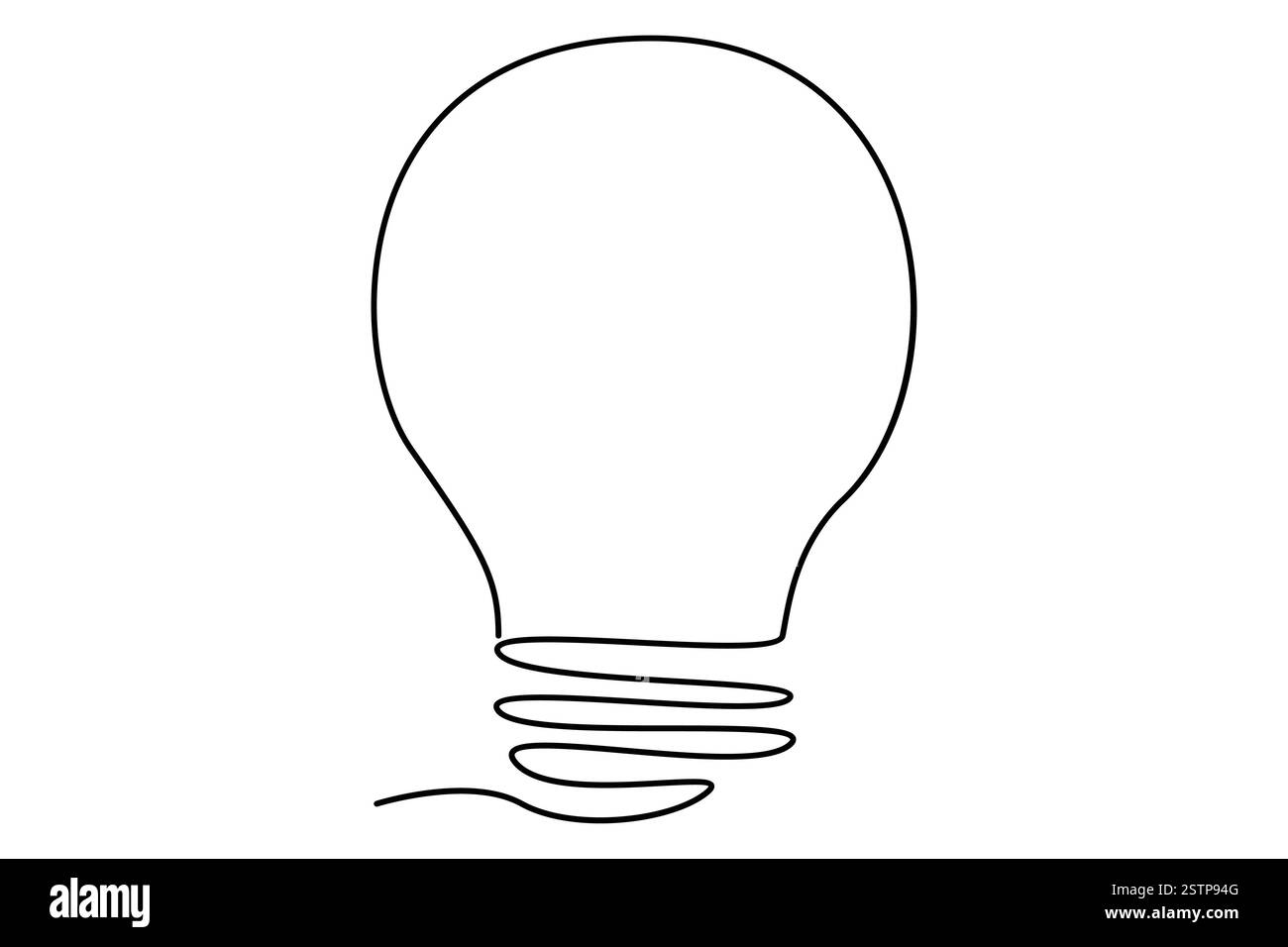 Continuous one line drawing of Light bulb symbol isolated on white ...