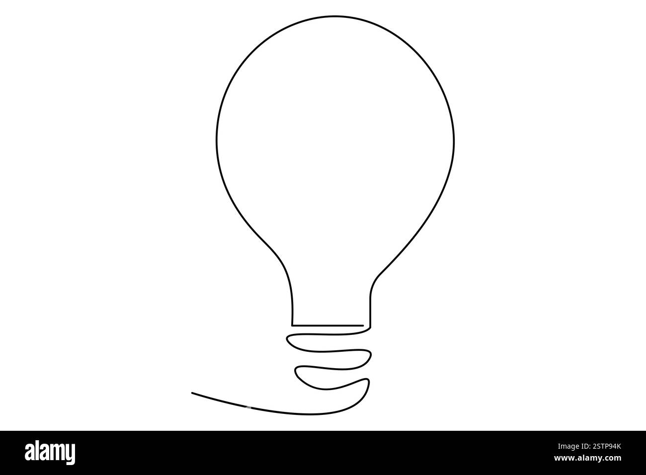 Continuous one line drawing of Light bulb symbol isolated on white ...