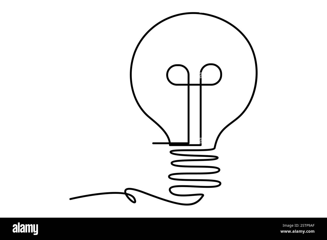 Continuous one line drawing of Light bulb symbol isolated on white ...