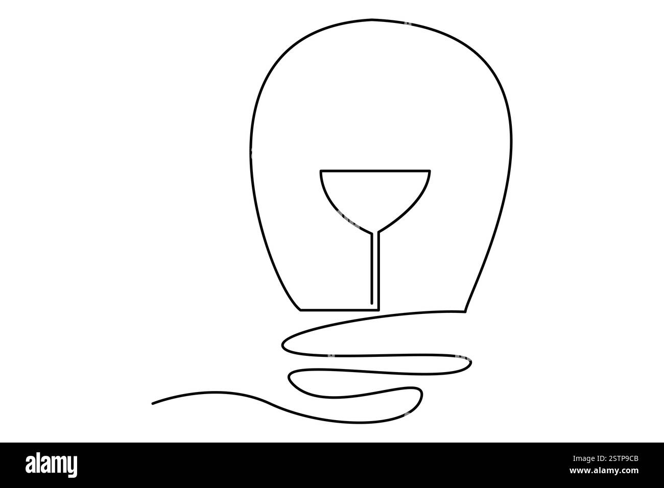 Continuous one line drawing of Light bulb symbol isolated on white ...