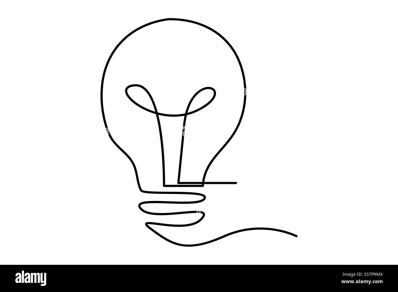 Continuous one line drawing of Light bulb symbol isolated on white ...