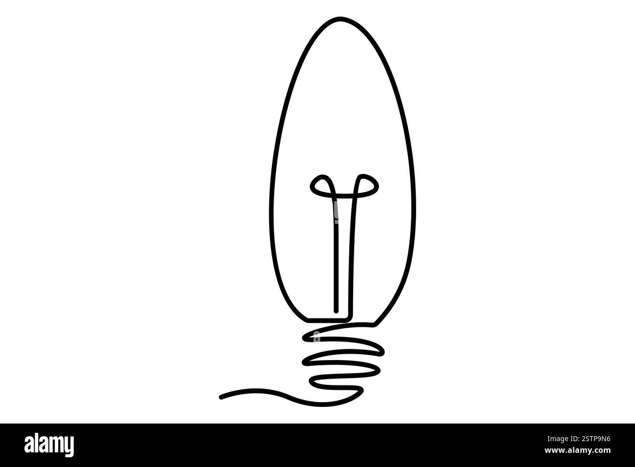 Continuous one line drawing of Light bulb symbol isolated on white ...