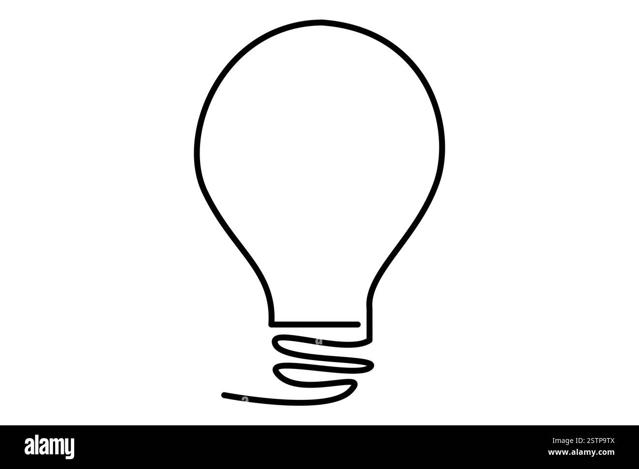 Continuous one line drawing of Light bulb symbol isolated on white ...