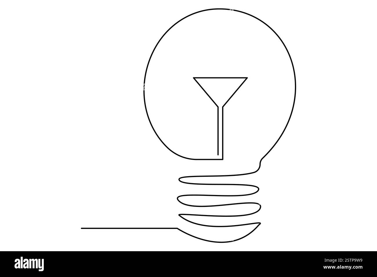 Continuous one line drawing of Light bulb symbol isolated on white ...