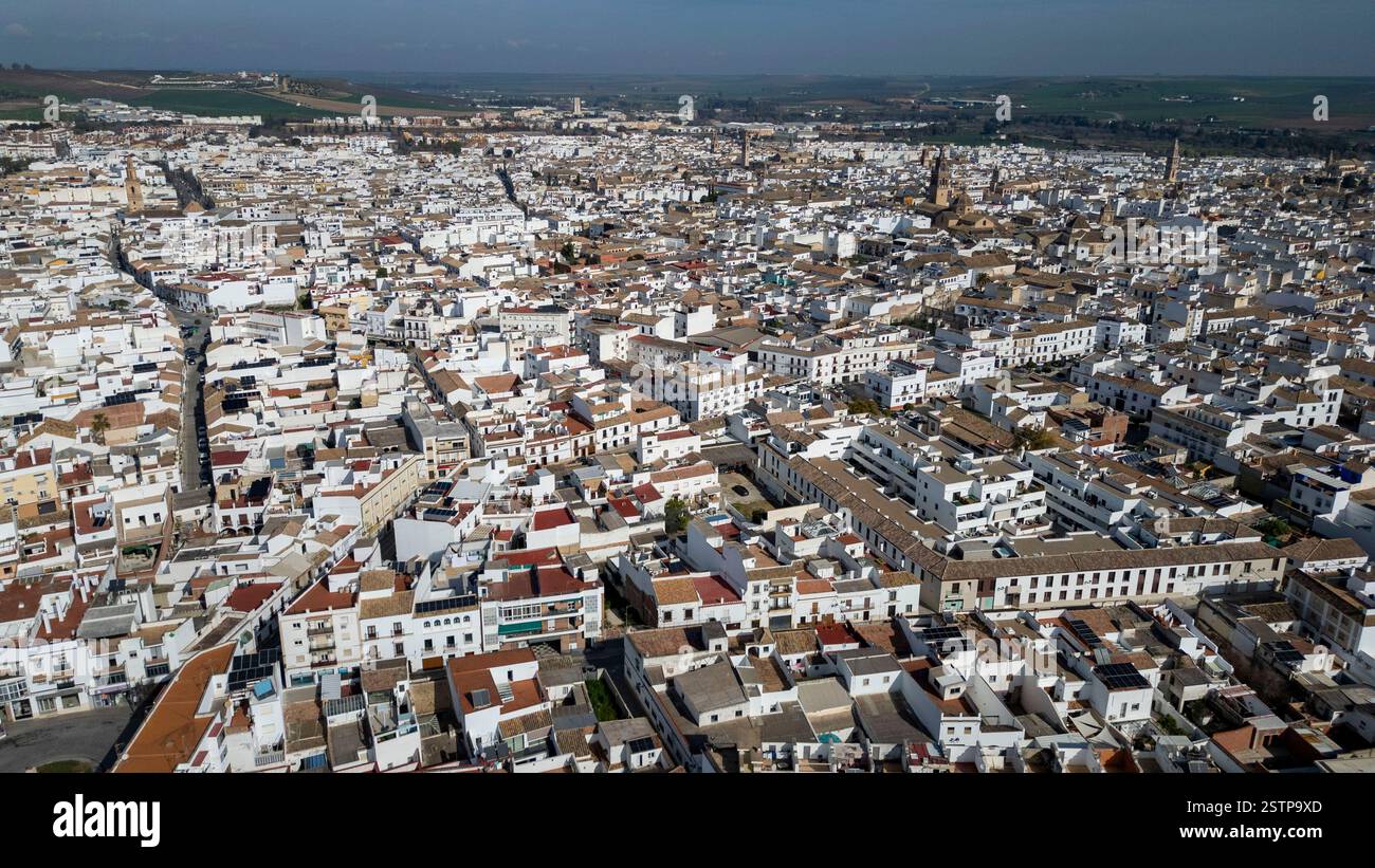 Aerial view of Écija Seville province, Andalusia, Spain. Stock Photo