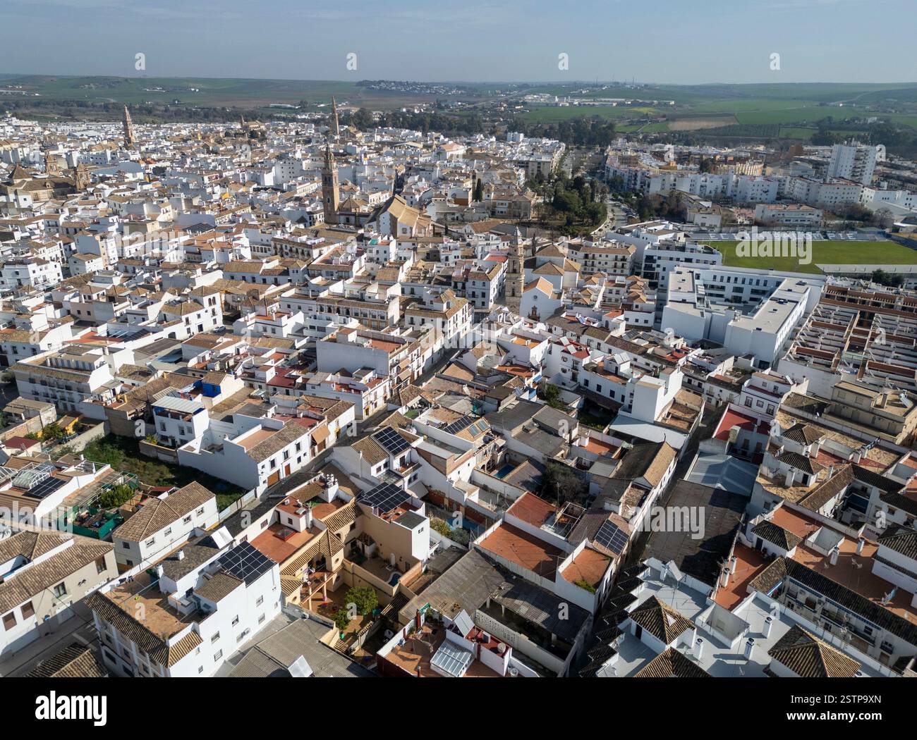 Aerial view of Écija Seville province, Andalusia, Spain. Stock Photo