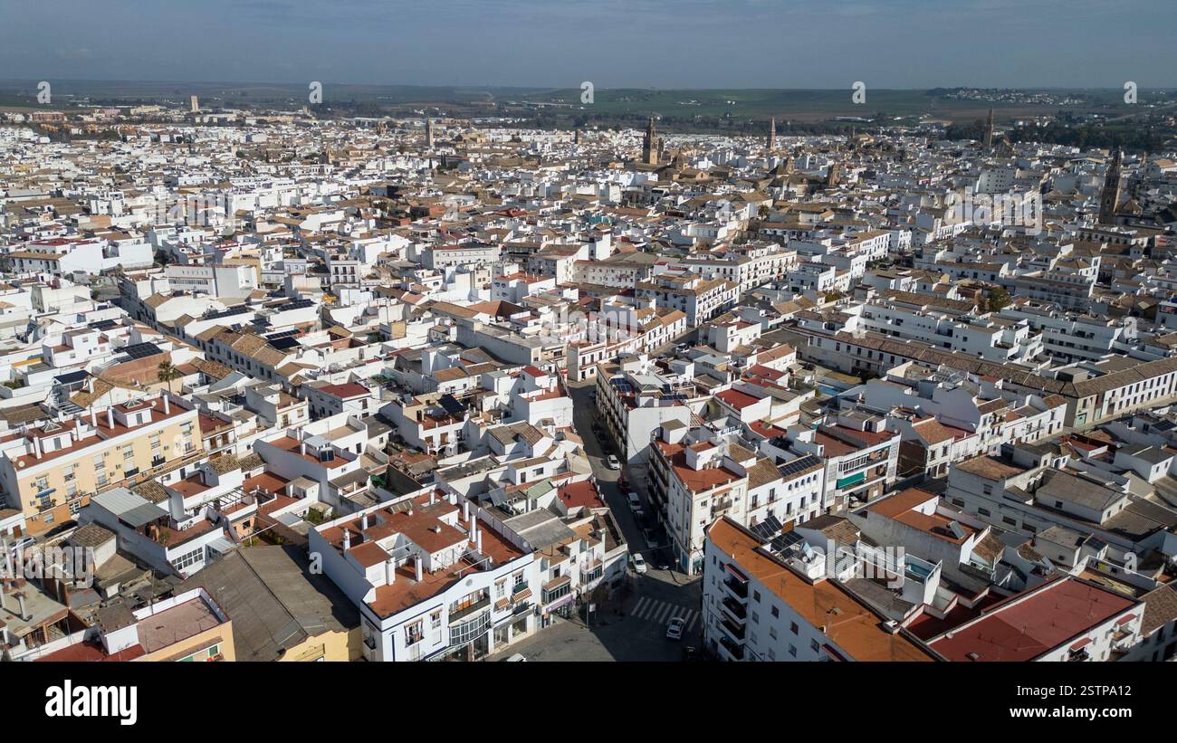 Aerial view of Écija Seville province, Andalusia, Spain. Stock Photo