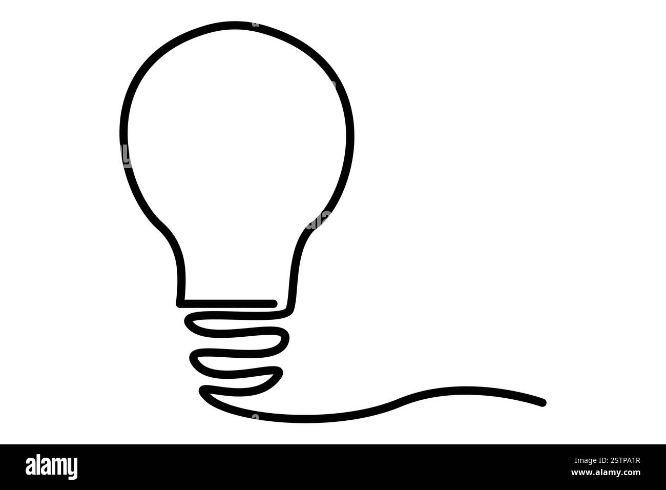 Continuous one line drawing of Light bulb symbol isolated on white ...