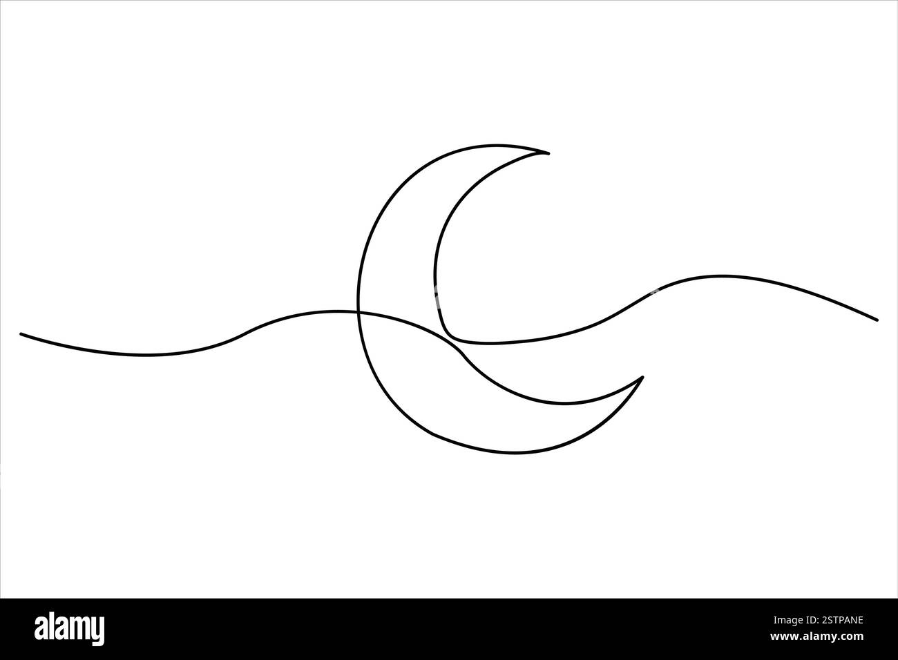 Moon Outline Drawing Abstract Line Drawing Style Mysterious Moon And