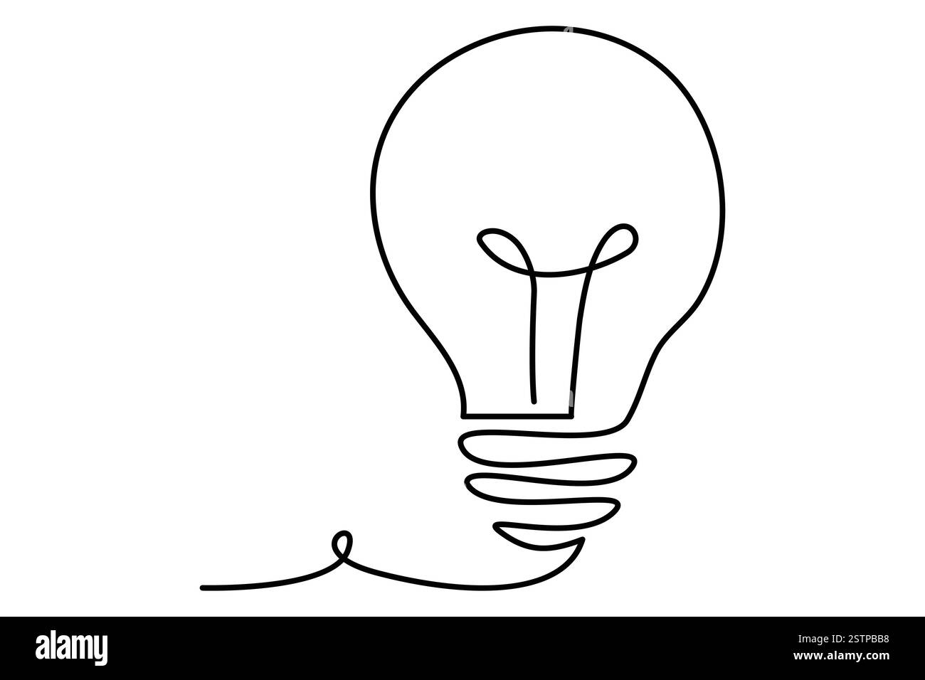 Continuous one line drawing of Light bulb symbol isolated on white ...