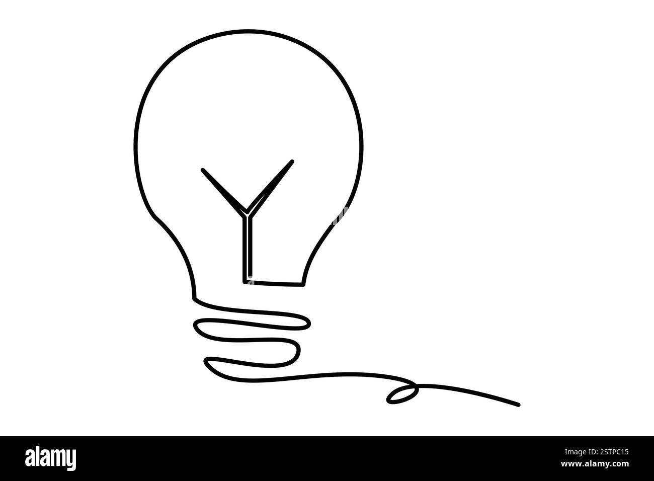 Continuous one line drawing of Light bulb symbol isolated on white ...