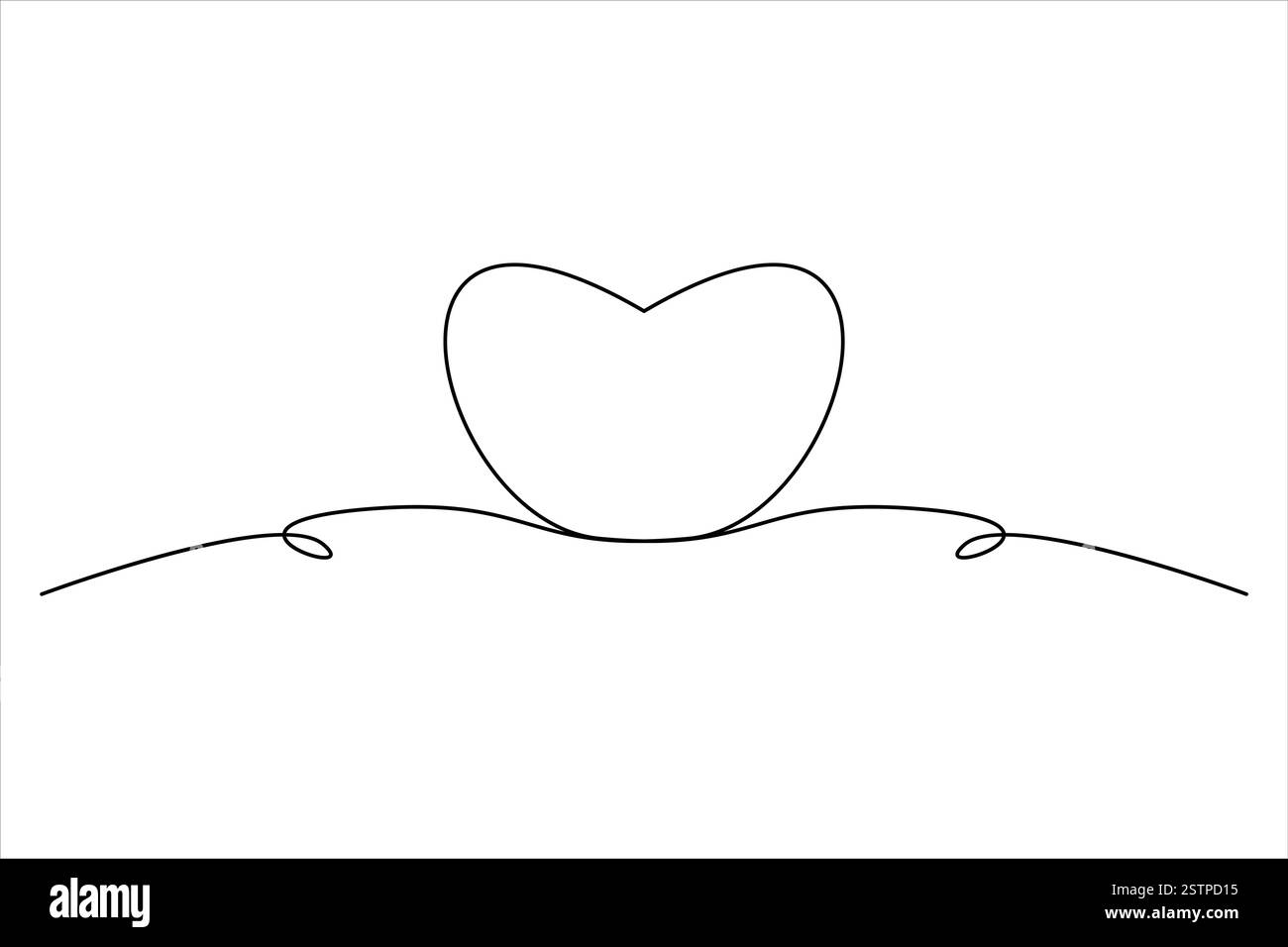 Heart continuous one line art drawing of heart hand drawn vector ...