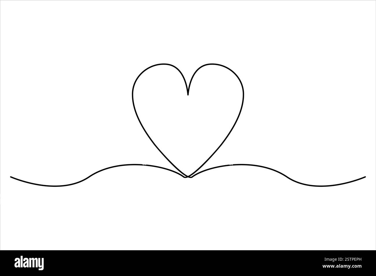 Heart continuous one line art drawing of heart hand drawn vector ...