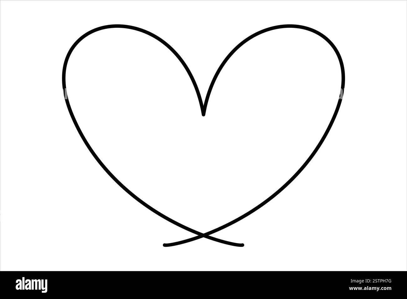 Heart continuous one line art drawing of heart hand drawn vector ...