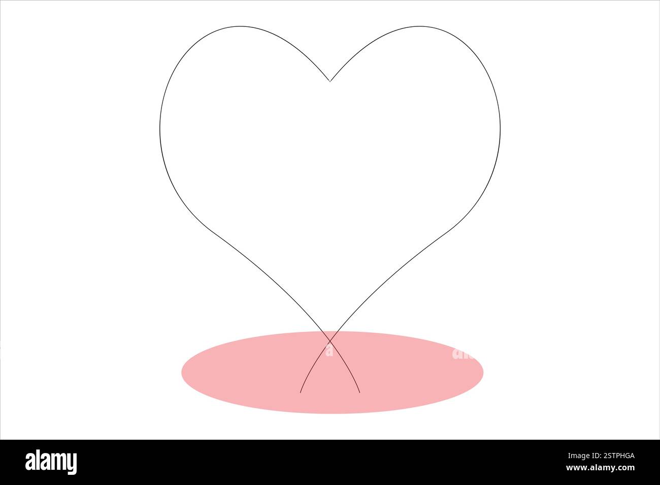 Heart continuous one line art drawing of heart hand drawn vector ...