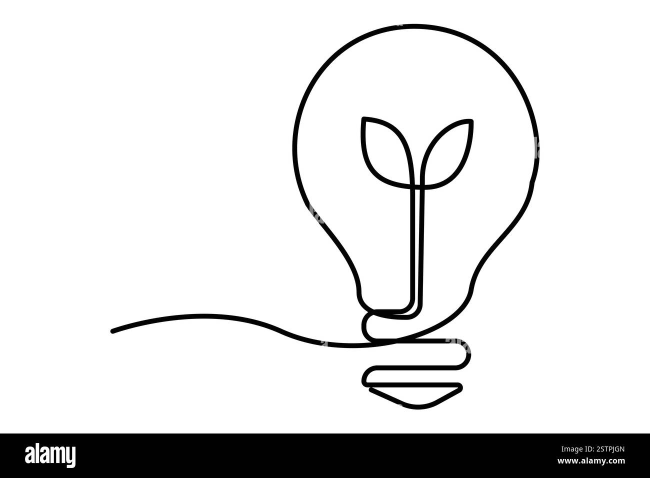 Continuous one line drawing of Light bulb symbol isolated on white ...