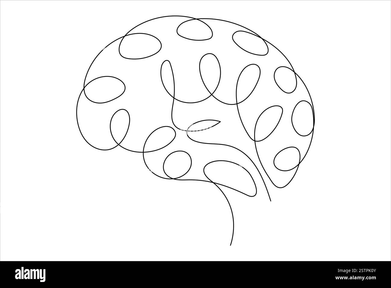 One Fourth Brain Drawing Human brain continuous one line drawing concept of Hand drawn ...