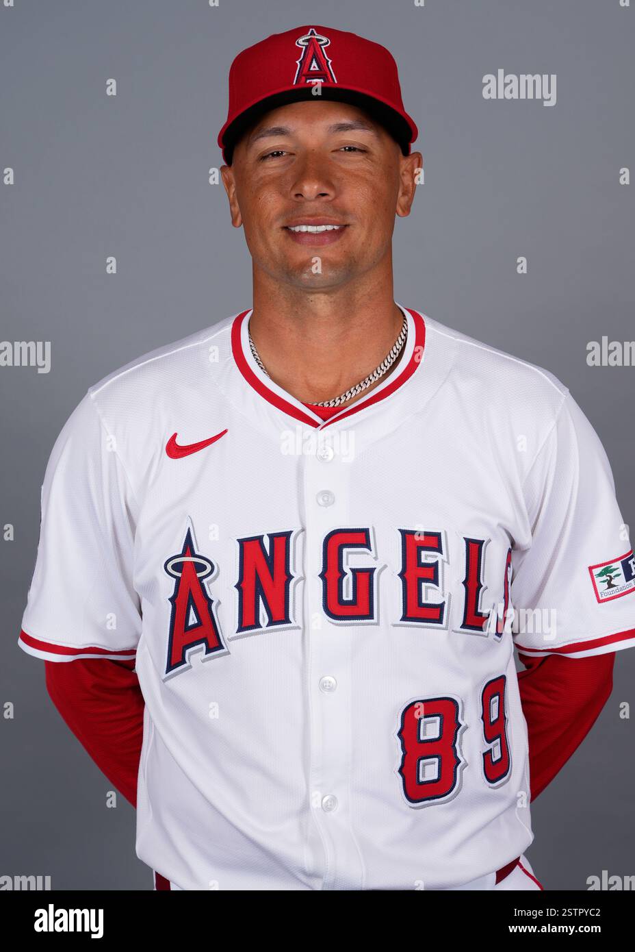 This is a 2025 photo of infield coach Ryan Goins of the Los Angeles ...