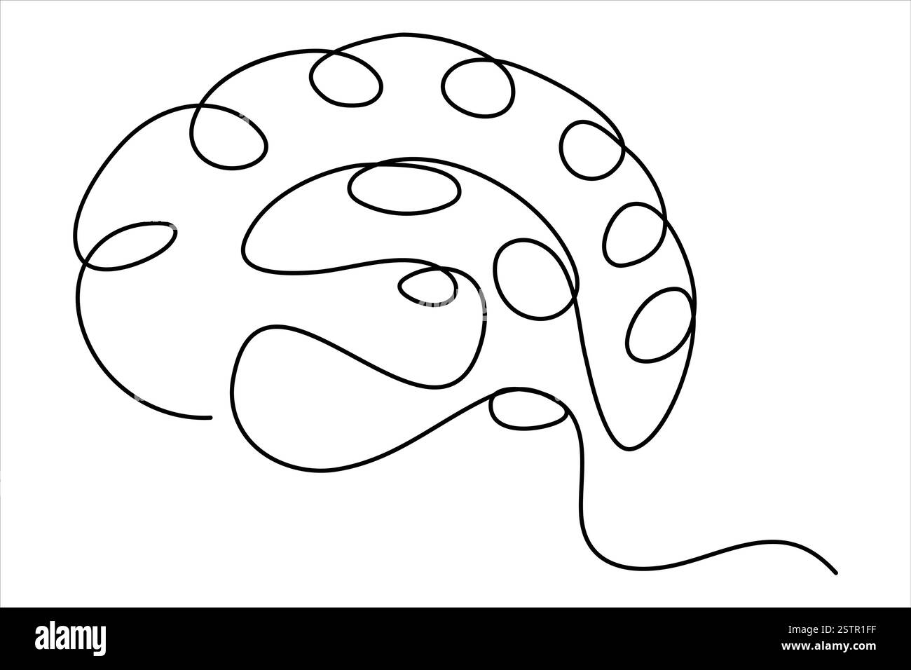 One Fourth Brain Drawing Human brain continuous one line drawing concept of Hand drawn ...