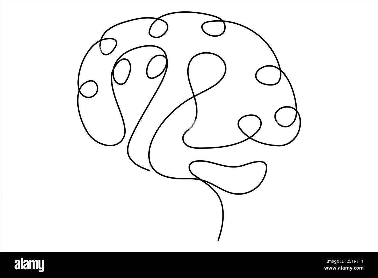One Fourth Brain Drawing Human brain continuous one line drawing concept of Hand drawn ...