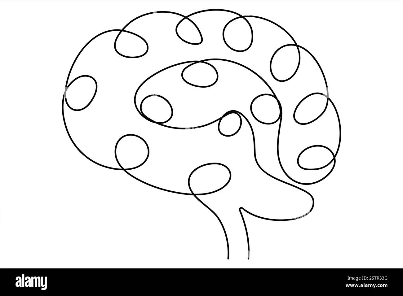 One Fourth Brain Drawing Human brain continuous one line drawing concept of Hand drawn ...