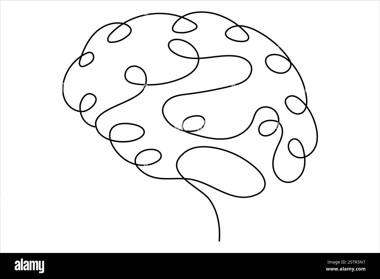 One Fourth Brain Drawing Human brain continuous one line drawing concept of Hand drawn ...