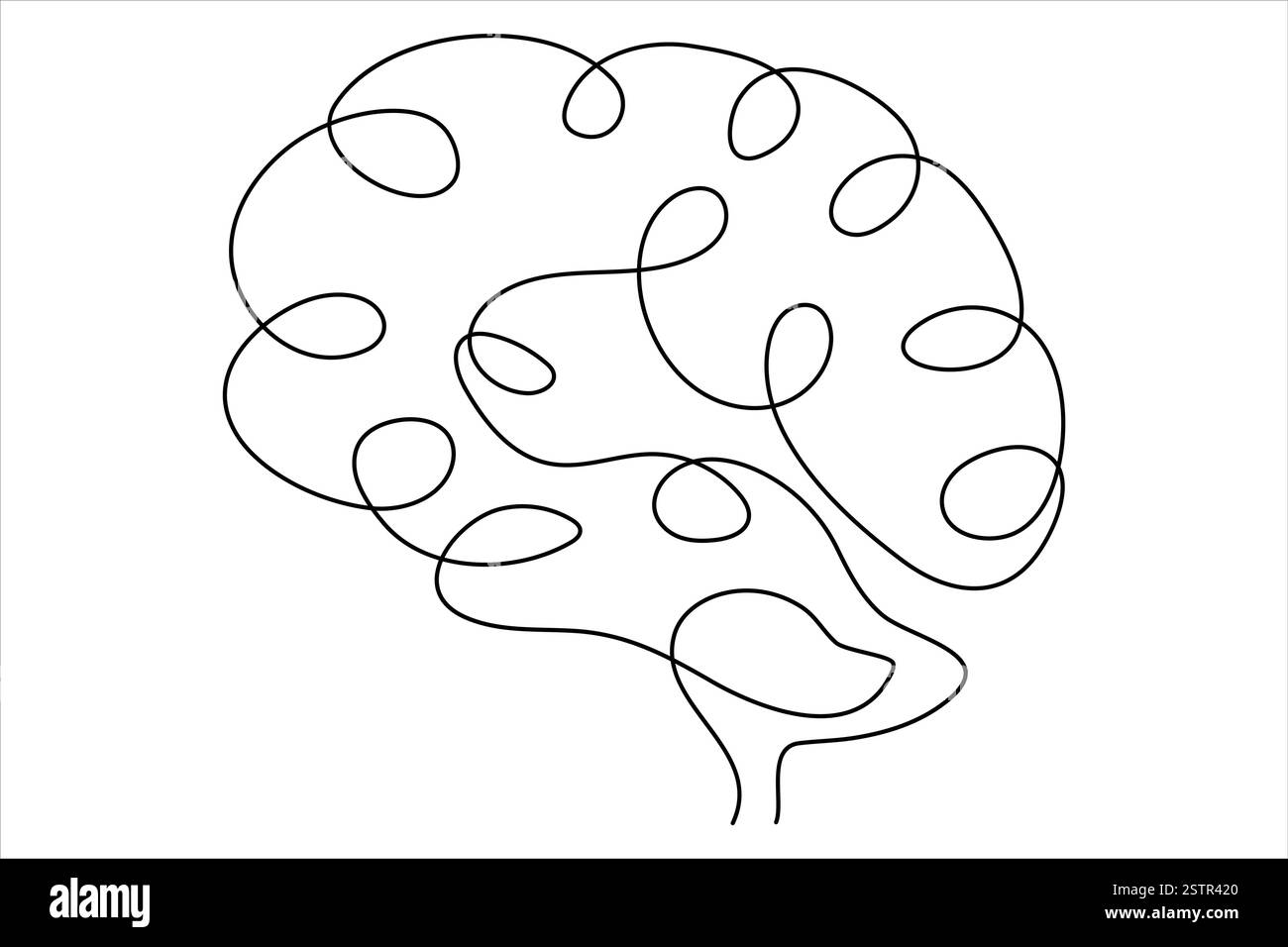 One Fourth Brain Drawing Human brain continuous one line drawing concept of Hand drawn ...