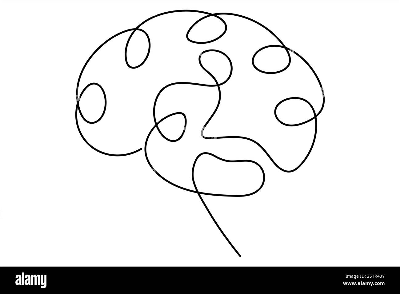 One Fourth Brain Drawing Human brain continuous one line drawing concept of Hand drawn ...