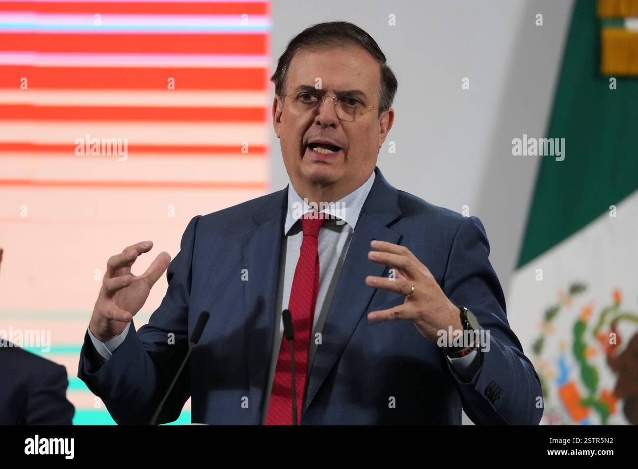 Mexican Economy Secretary Marcelo Ebrard Speaks During President