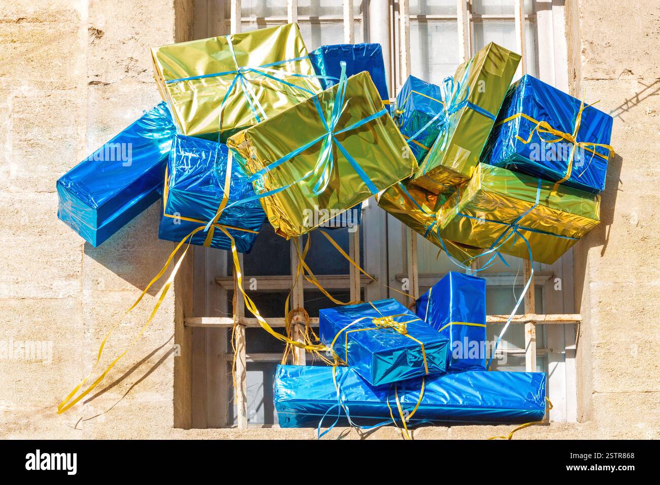 Wrapped Gifts Decor Stock Photo