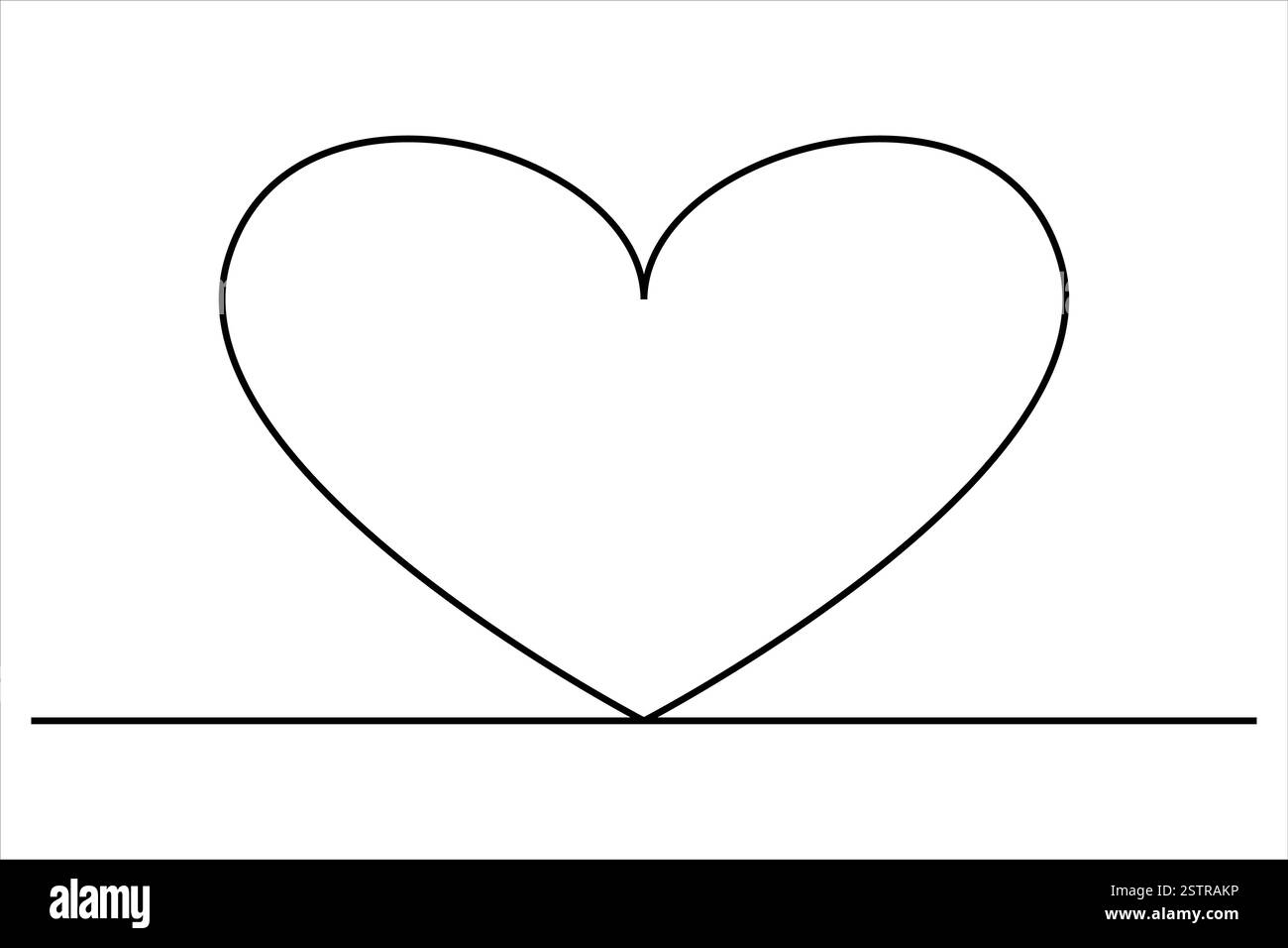 Heart continuous one line art drawing of heart hand drawn vector ...