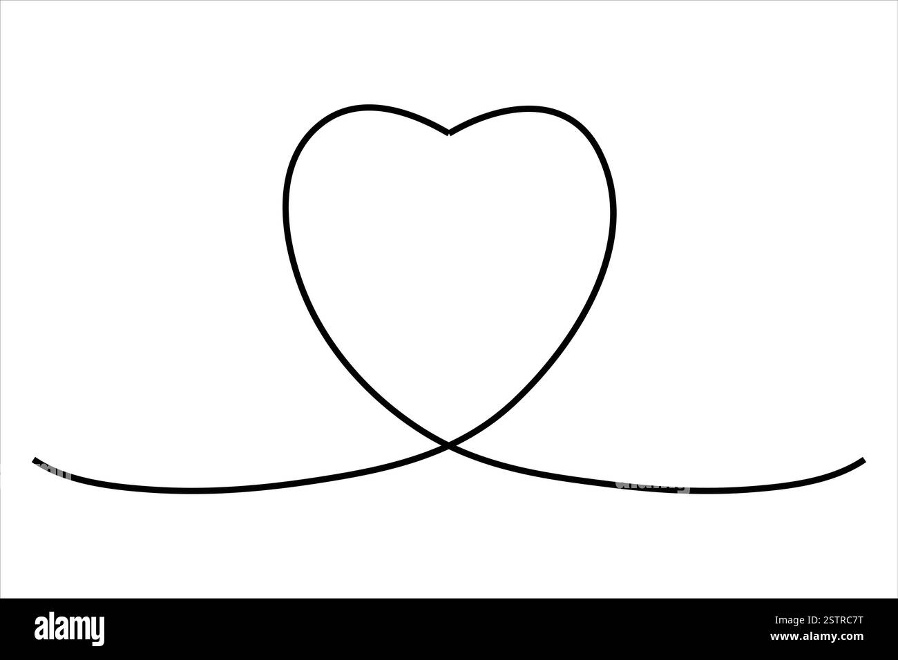 Heart continuous one line art drawing of heart hand drawn vector ...