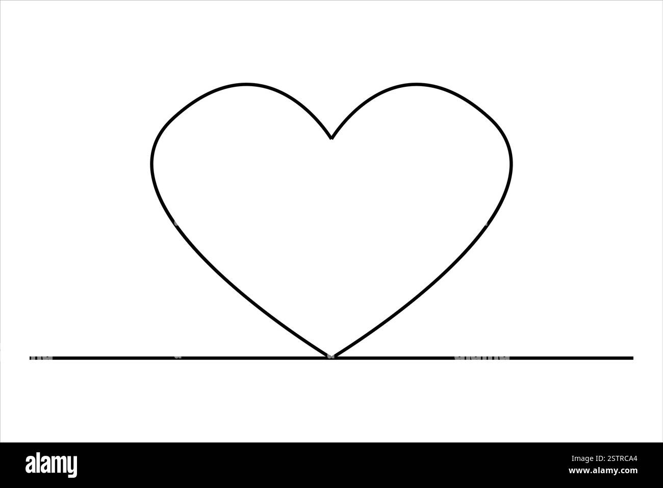 Heart continuous one line art drawing of heart hand drawn vector ...