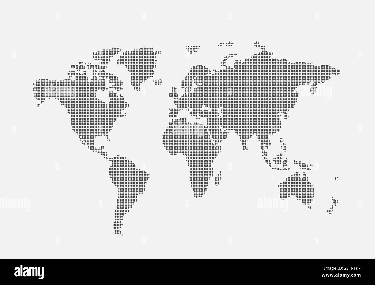 A world map in a modern style. A world map made up of dots on a white ...