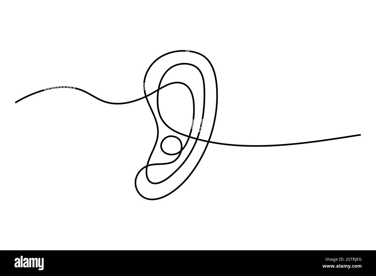 Continuous one line drawing of human ear Isolated on white background ...