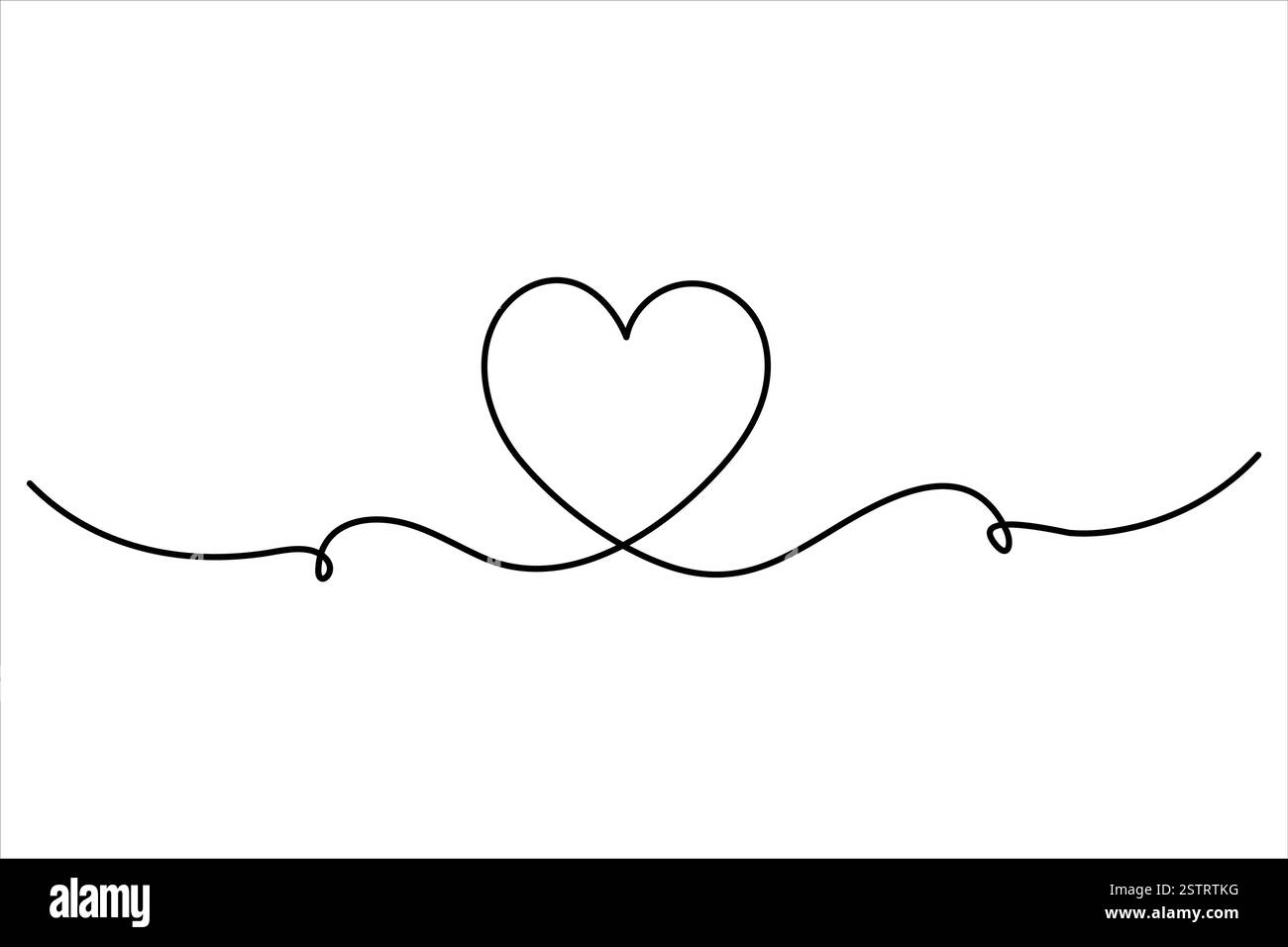 Minimalist continuous heart one line drawing Stock Vector Image & Art ...