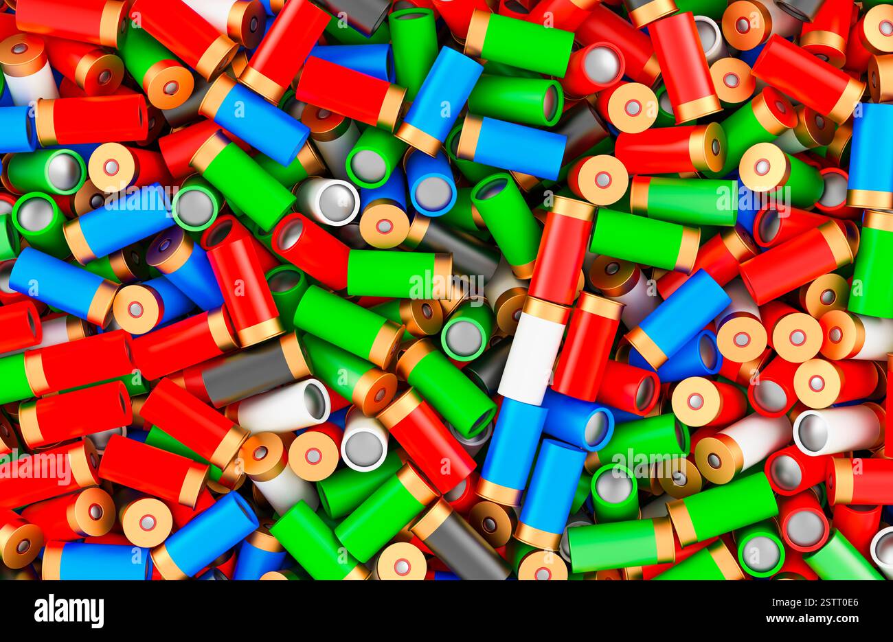 Colored shotgun shells background, wallpaper. 3D rendering Stock Photo ...