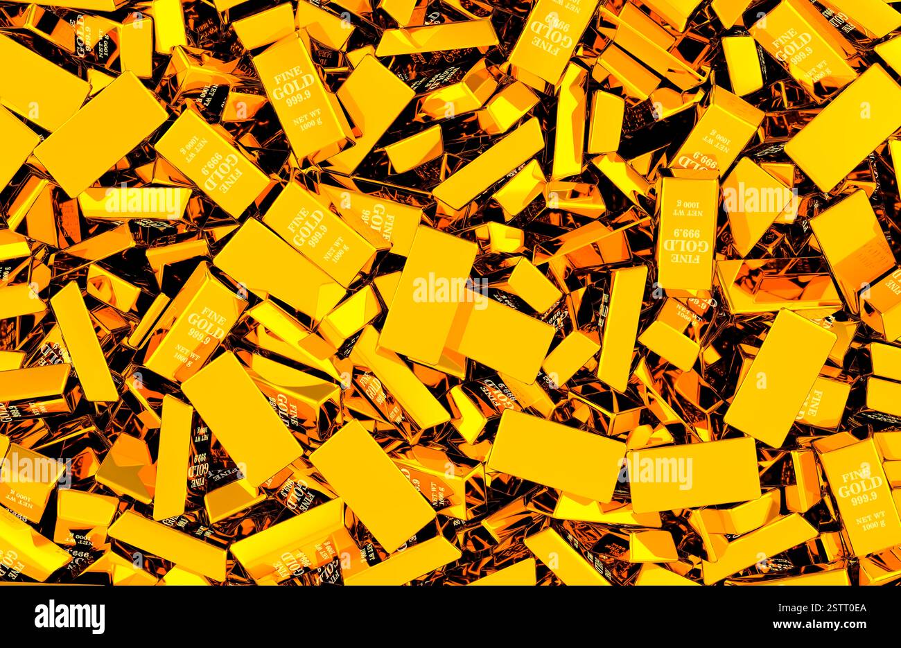 Gold Ingots background, wallpaper. 3D rendering Stock Photo - Alamy