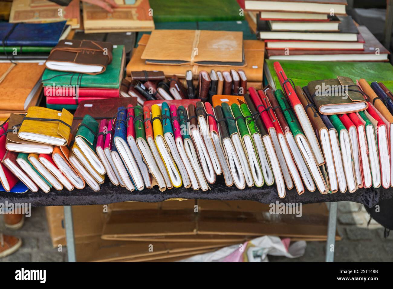 Leather Cover Notebooks Stock Photo