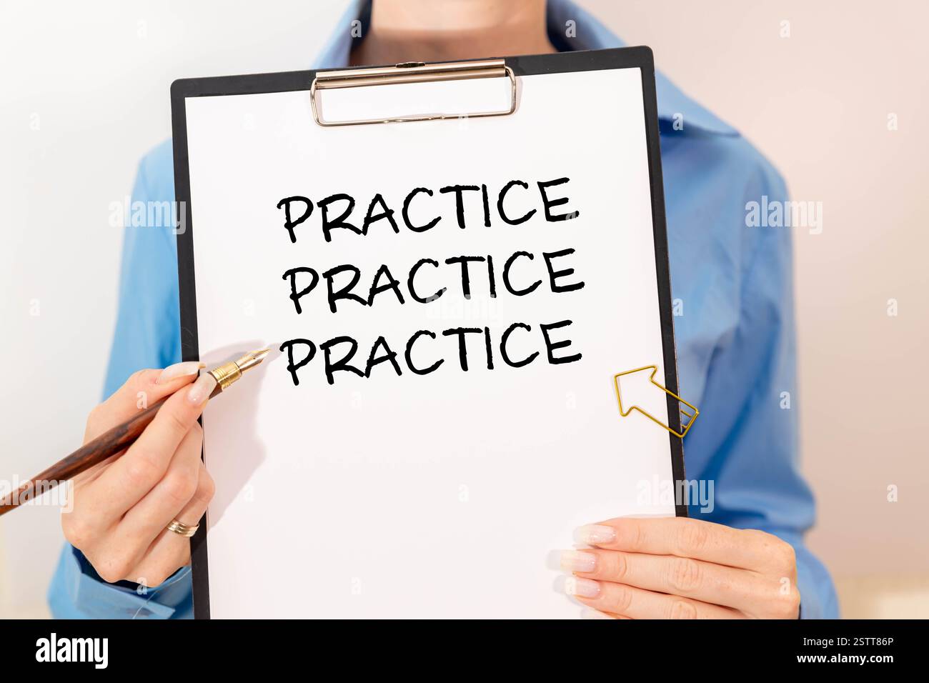 Concept of Practice, Practice, Practice write on sticky notes isolated Stock Photo