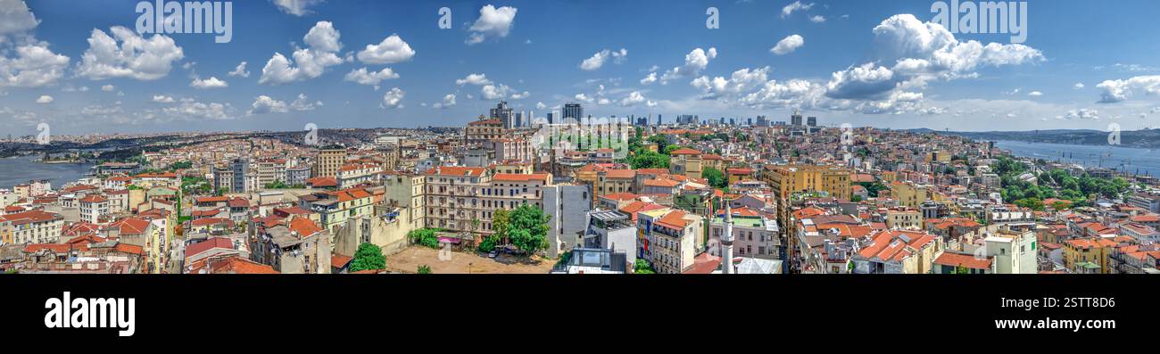 Top panoramic view of Beyoglu district in Istanbul, Turkey Stock Photo ...