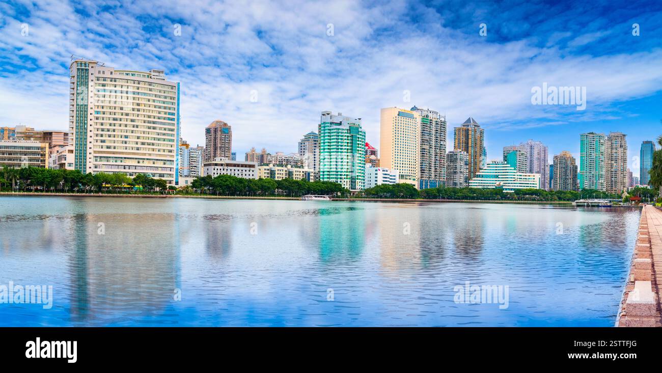 City scenery of Bailuzhou Park, Xiamen, China Stock Photo