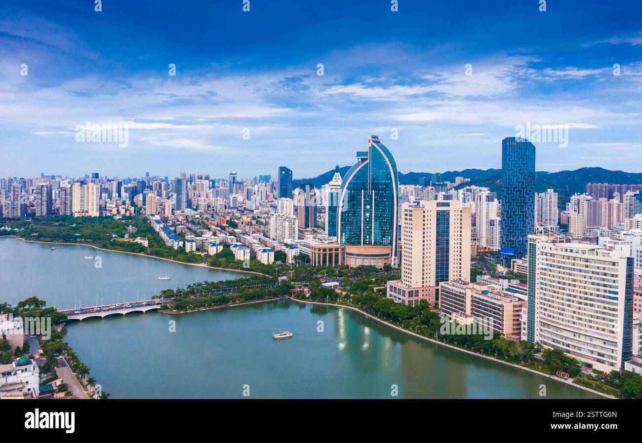 City scenery of Bailuzhou Park, Xiamen, China Stock Photo