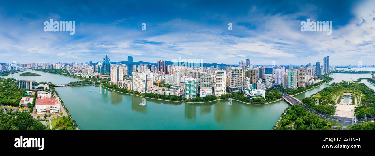 City scenery of Bailuzhou Park, Xiamen, China Stock Photo