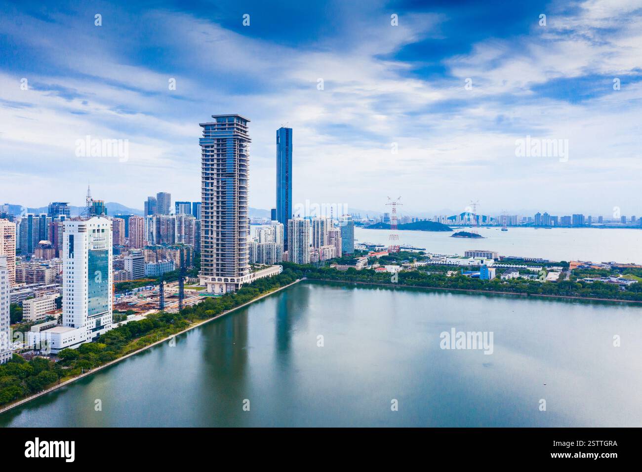City scenery of Bailuzhou Park, Xiamen, China Stock Photo