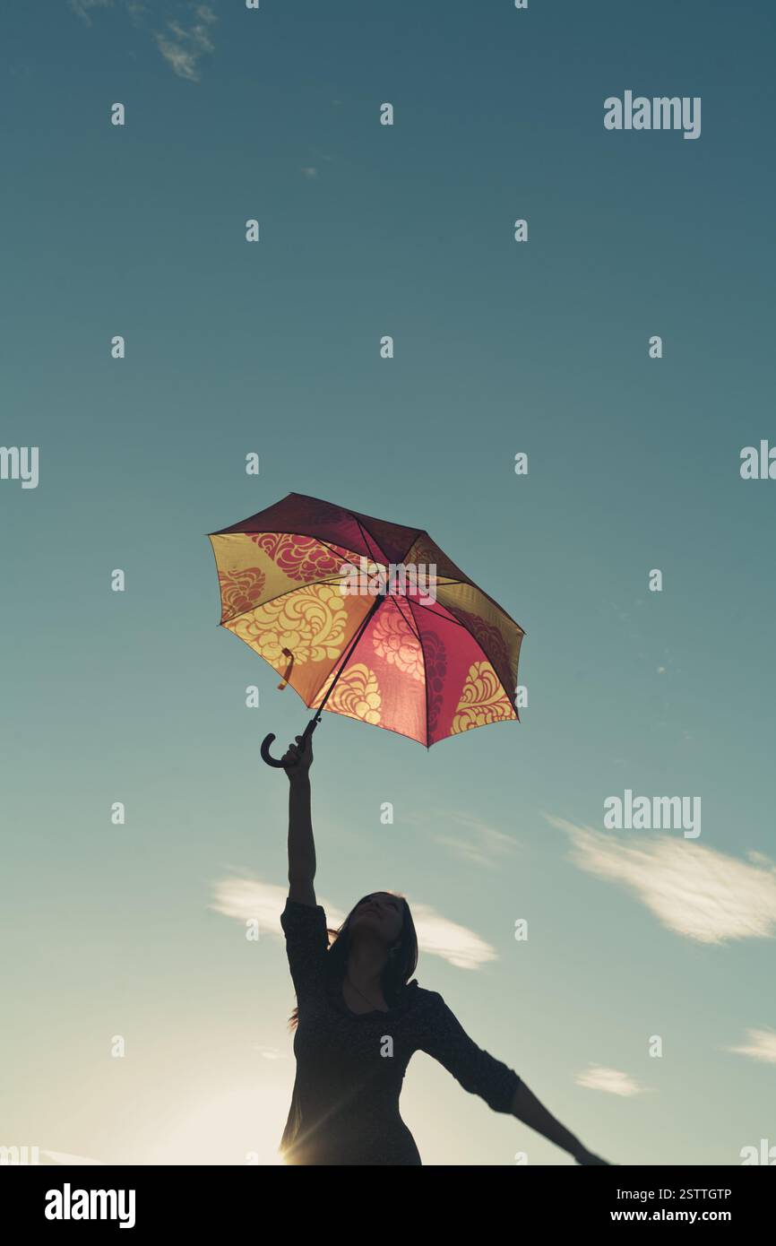 Child girl stretches hand sky hi-res stock photography and images - Alamy