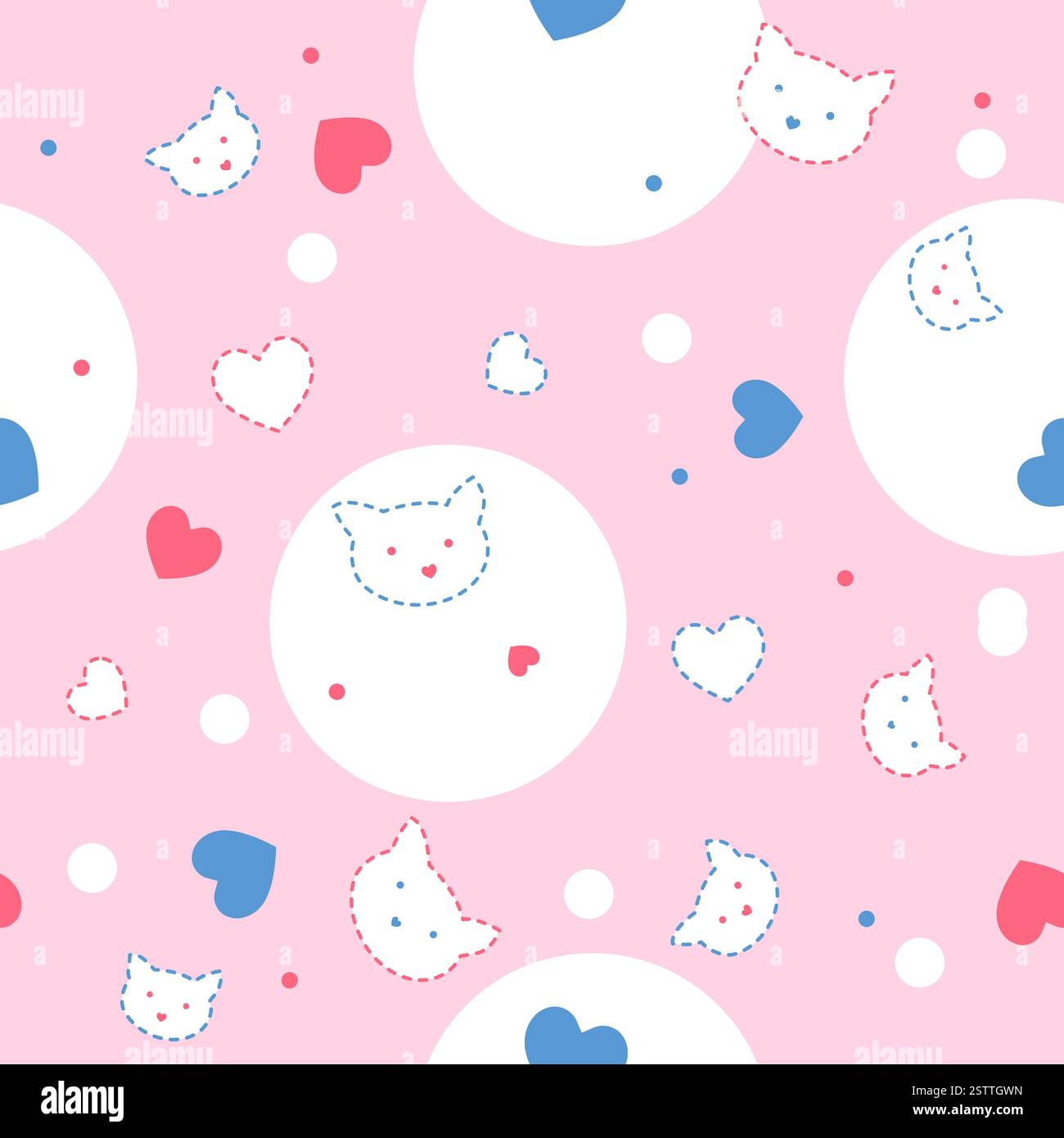 Cats, cute seamless pattern texture Stock Vector